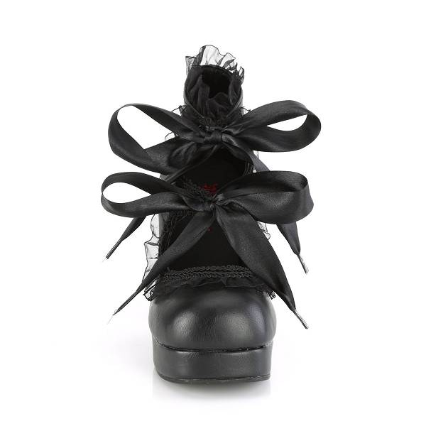Demonia Women's Gothika-53 Heels - Black Vegan Leather D1576-09US Clearance
